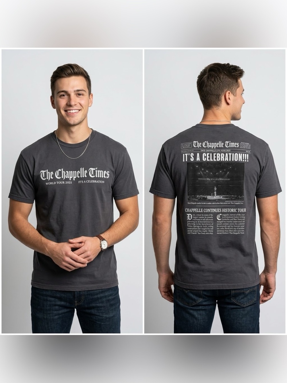 Dave Chappelle Times Live tour MSG 50 Birthday Celebration heavy shirt XL Gray